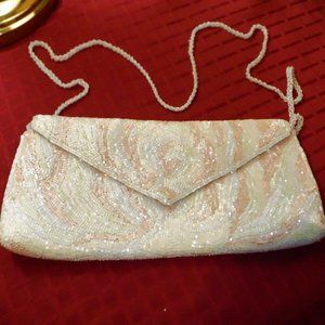 Here it Is!  *** VIOLA ***  Beaded Clutch / Crossbody  BAG (even Stap is Beaded)